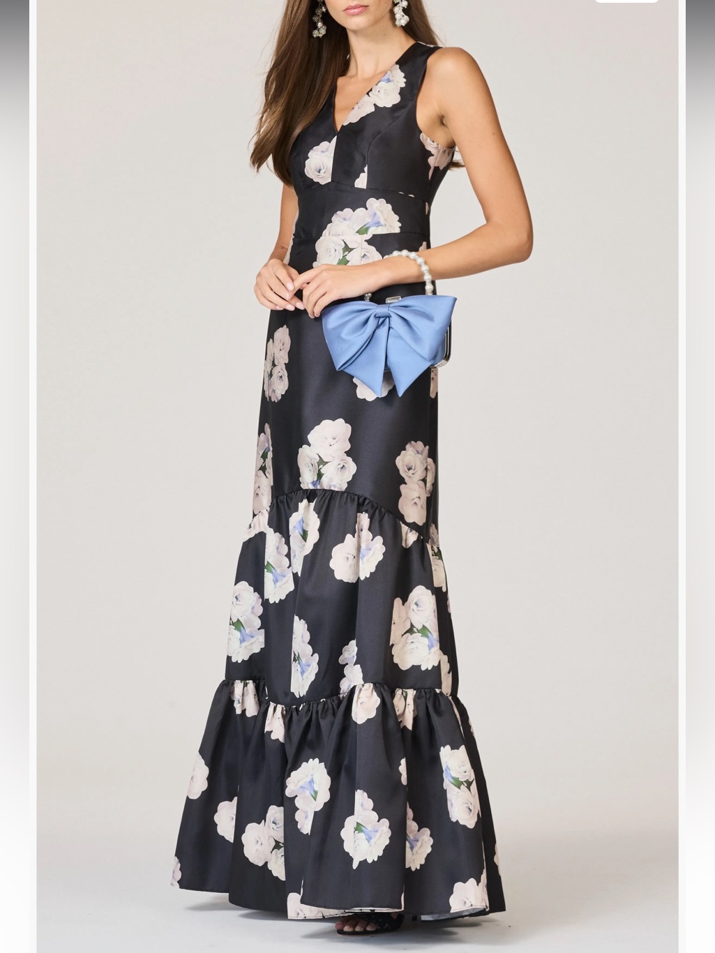 Rori Floral Tiered Mikado Gown Sachin Babi